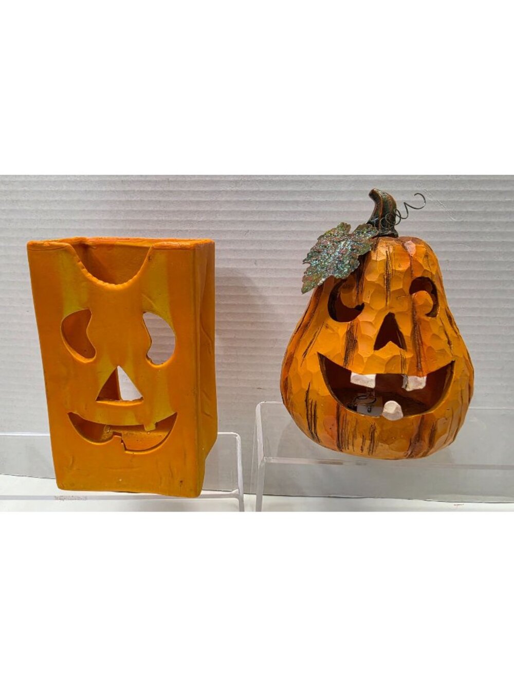 Vintage Halloween Jack O Lantern Pumpkin Decor Lot Hermitage Pottery Resin